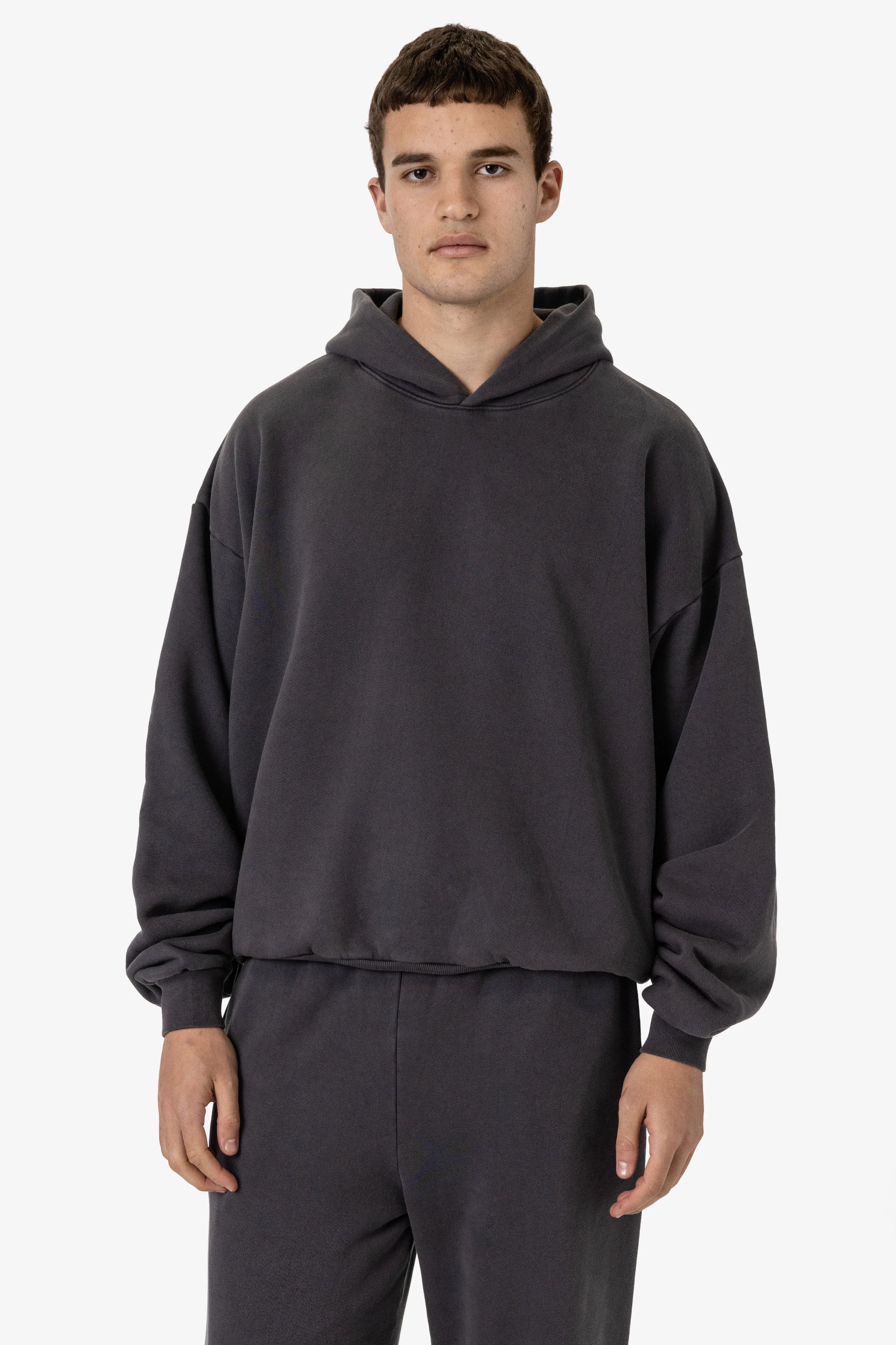 PLU09GD - 16oz. Garment Dye Plush Fleece Hooded Pullover Sweatshirt sold by los angeles apparel product image thumbnail 3