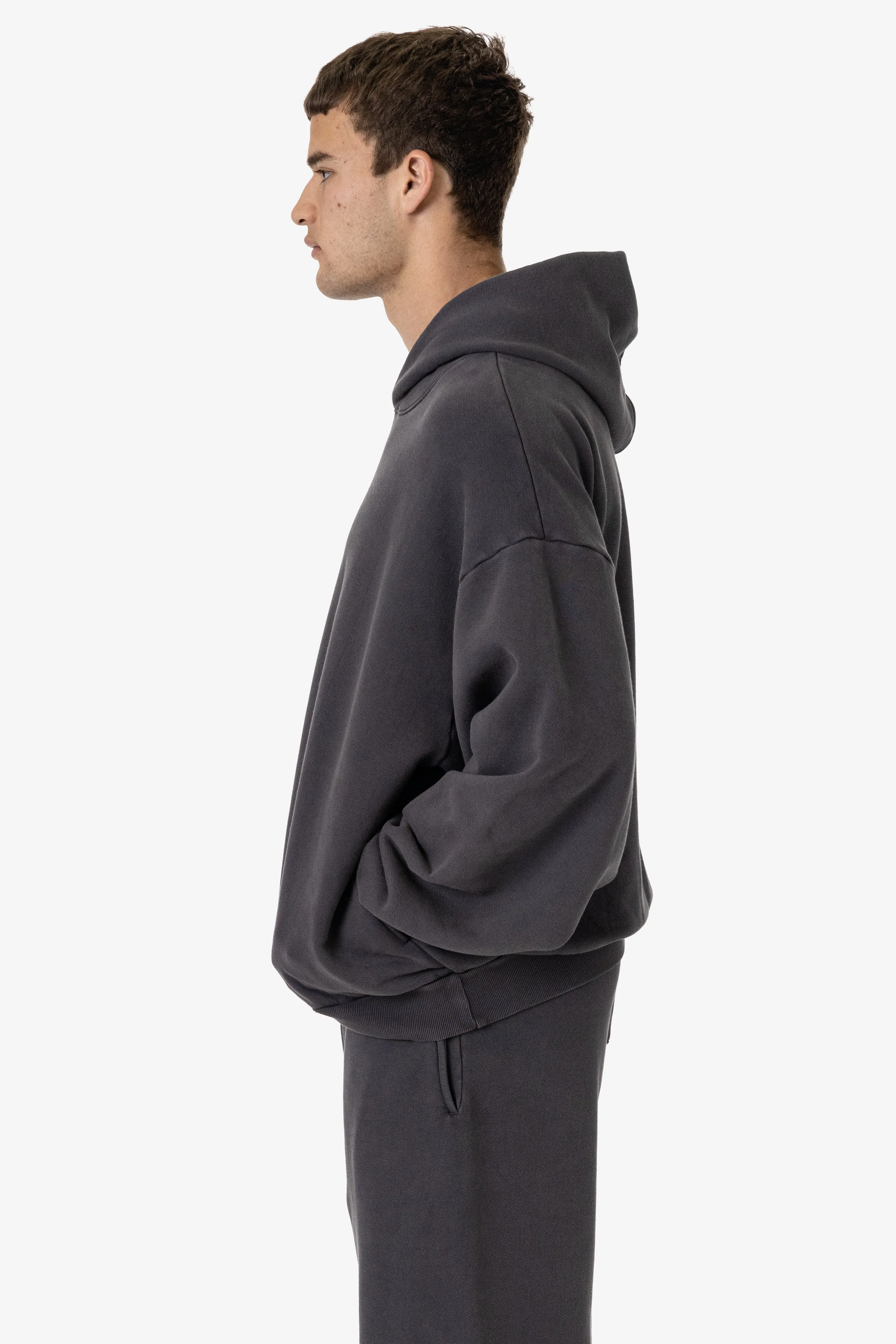 PLU09GD - 16oz. Garment Dye Plush Fleece Hooded Pullover Sweatshirt sold by los angeles apparel product image thumbnail 4