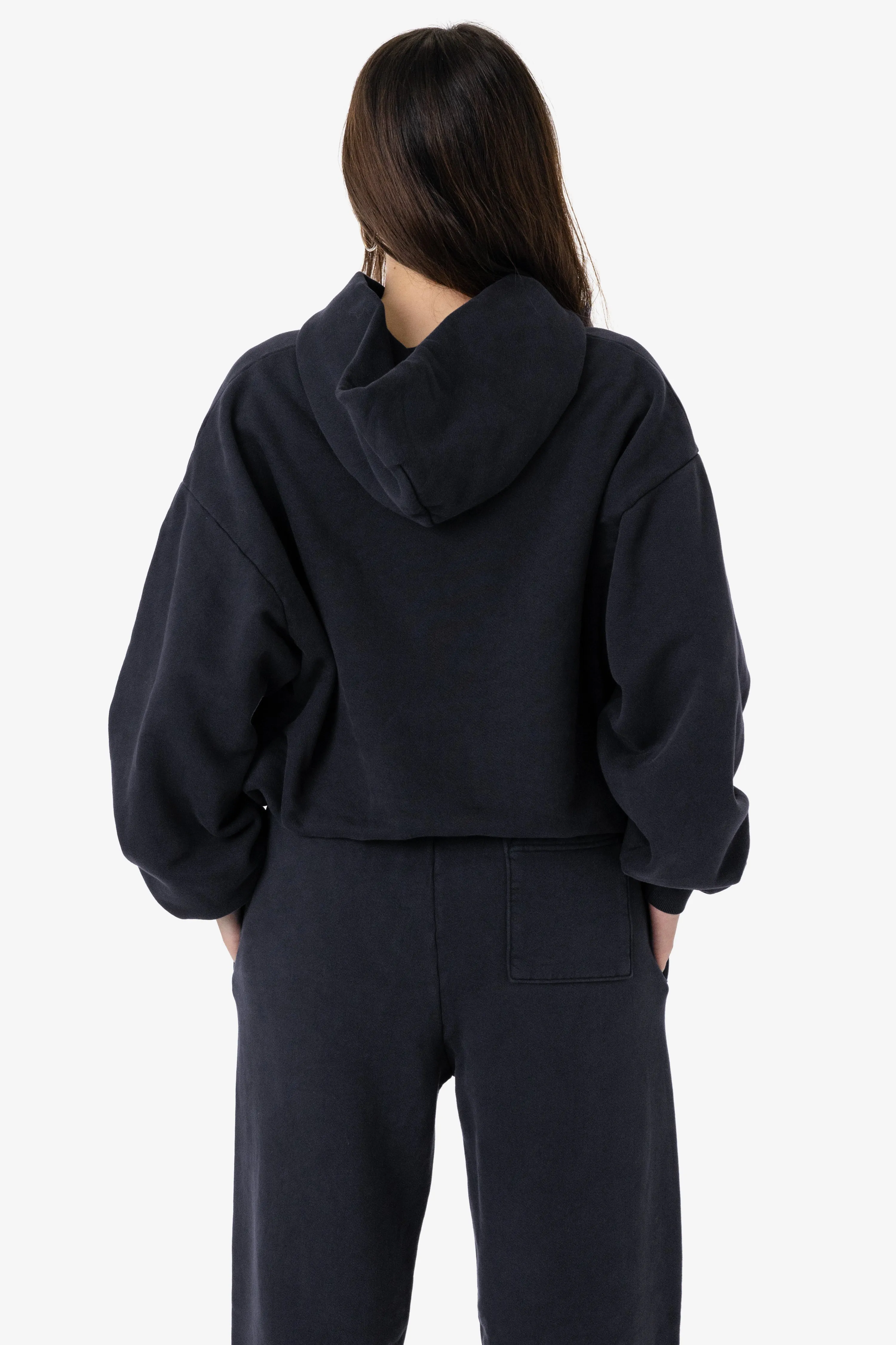 PLU09GD - 16oz. Garment Dye Plush Fleece Hooded Pullover Sweatshirt sold by los angeles apparel product image thumbnail 5