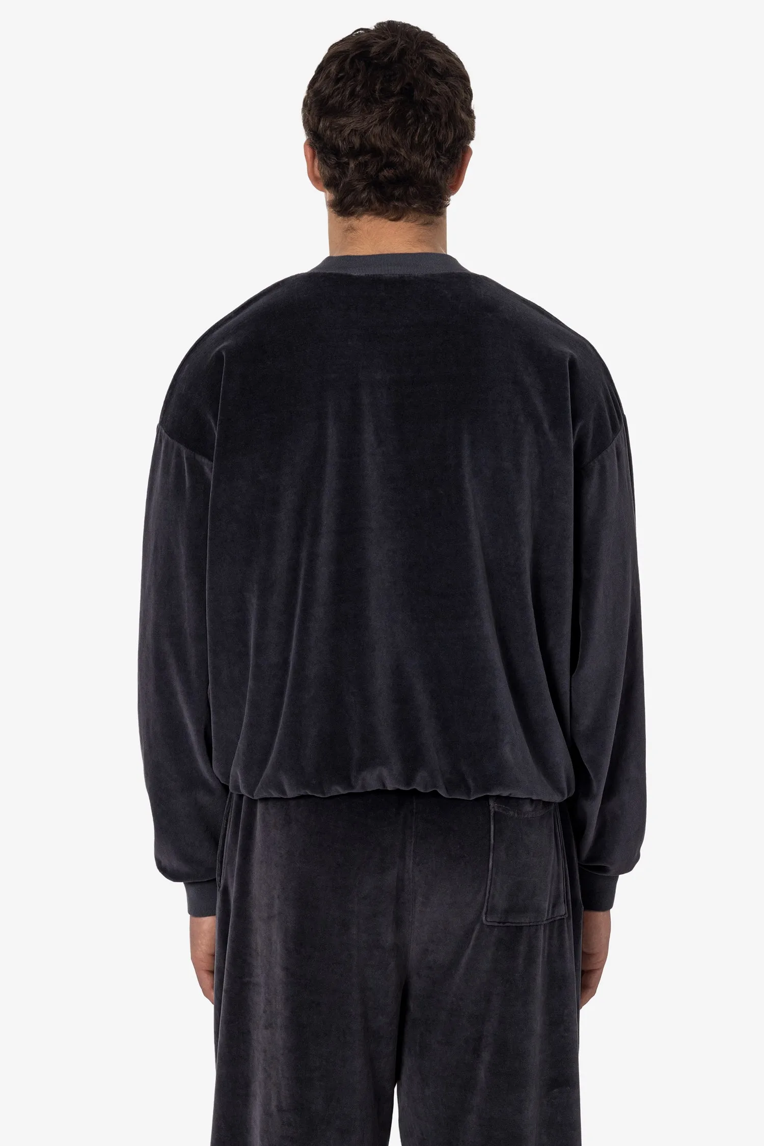 VLR56GD - Garment Dye Velour V-neck Sweatshirt sold by los angeles apparel product image thumbnail 2