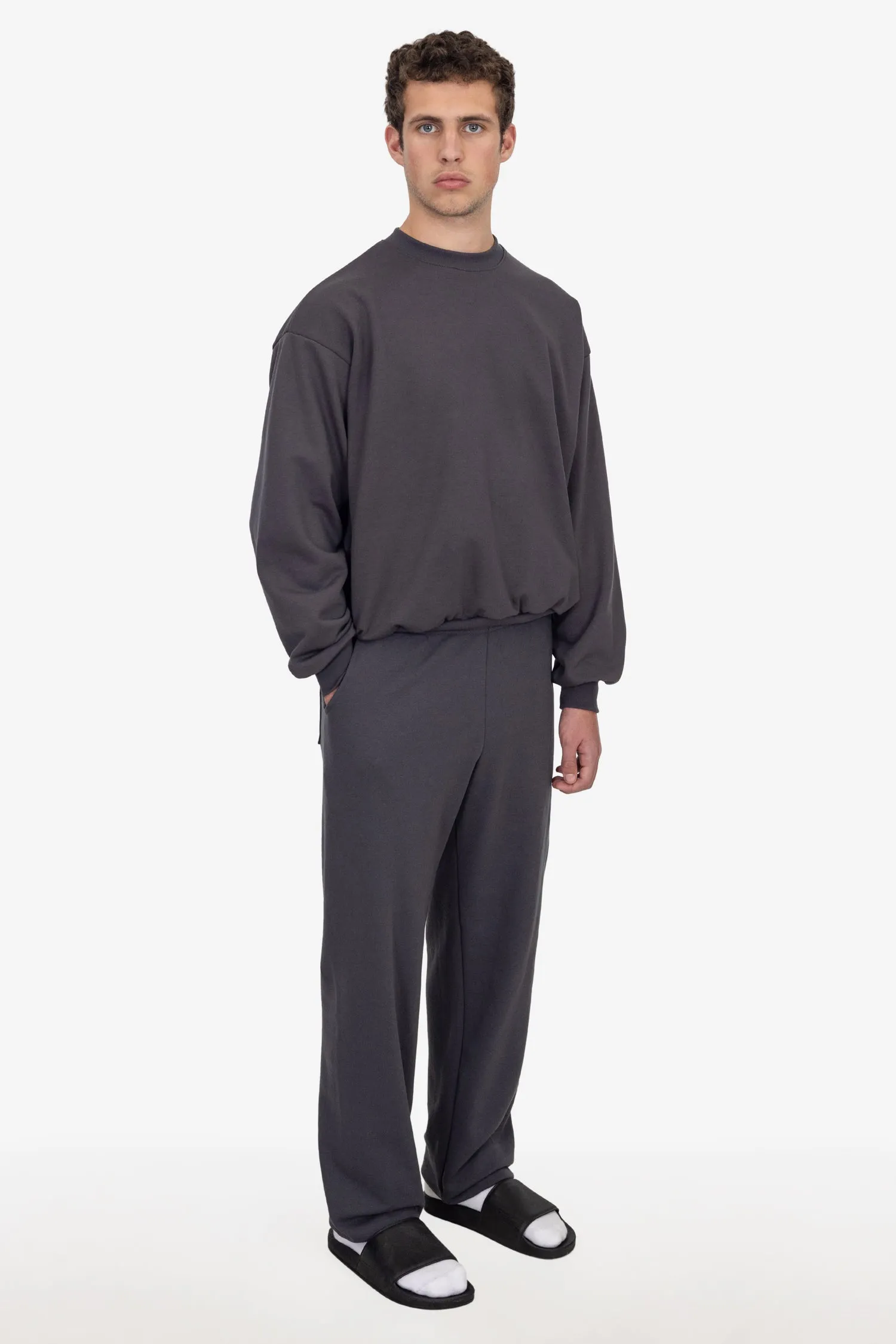 MWF1045 - 10 oz. Mid-Weight Poly Cotton Fleece Wide Open Bottom Sweatpant sold by los angeles apparel product image thumbnail 5