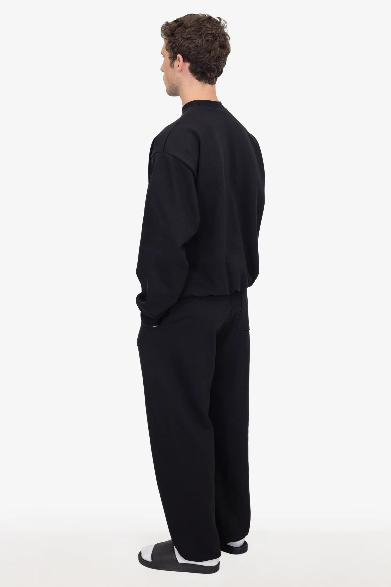 MWF1045 - 10 oz. Mid-Weight Poly Cotton Fleece Wide Open Bottom Sweatpant sold by los angeles apparel product image thumbnail 2