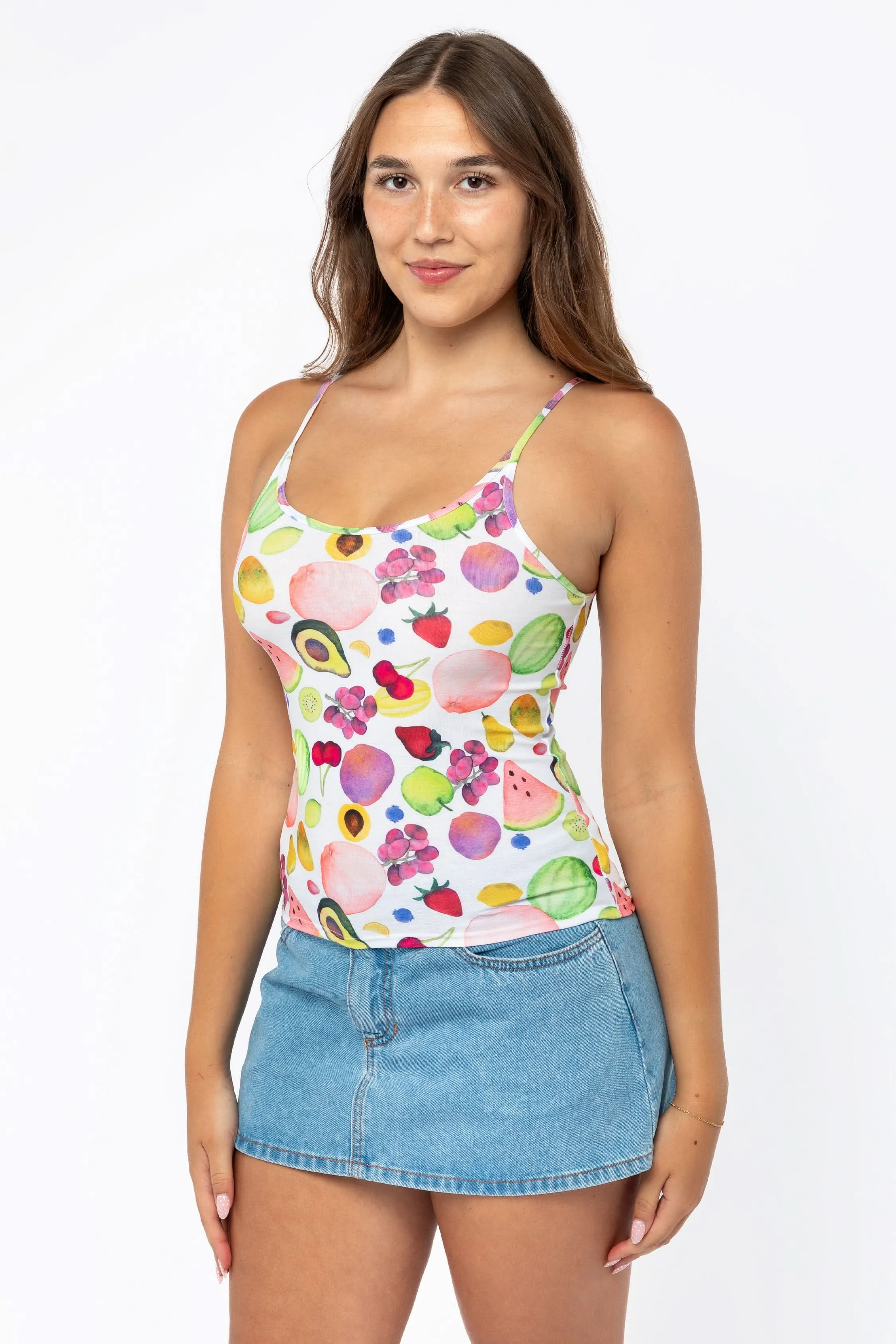 RPL3011P-X - Printed Poly Spandex Tear Drop Tank Top sold by los angeles apparel product image thumbnail 2