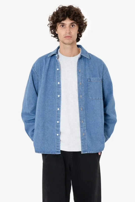RDNM402 - 10oz Denim Classic Long Sleeve Shirt sold by los angeles apparel