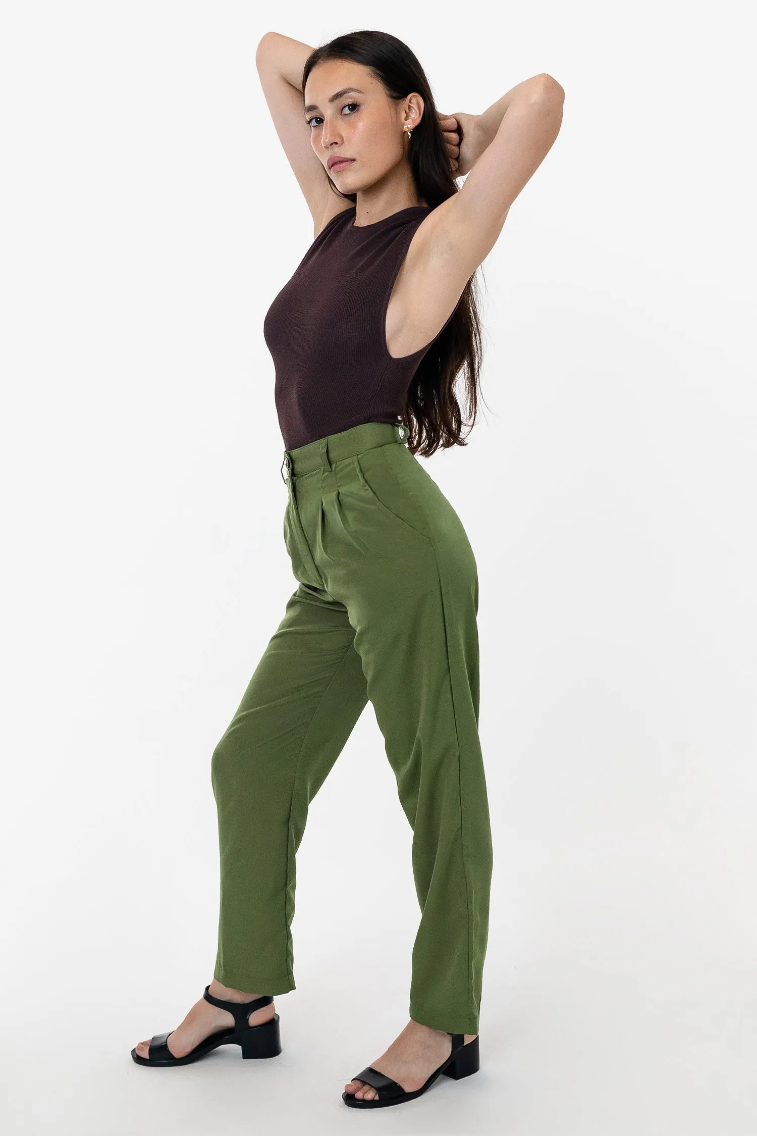Black Friday Giveaway (2025) - RSAPP350 - Poly Pleated Straight Leg Pant sold by los angeles apparel
