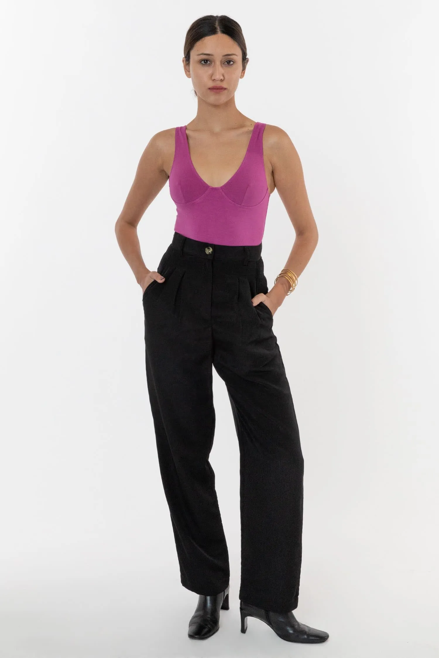 Black Friday Giveaway (2025) - RSAPP350 - Poly Pleated Straight Leg Pant sold by los angeles apparel product image thumbnail 3