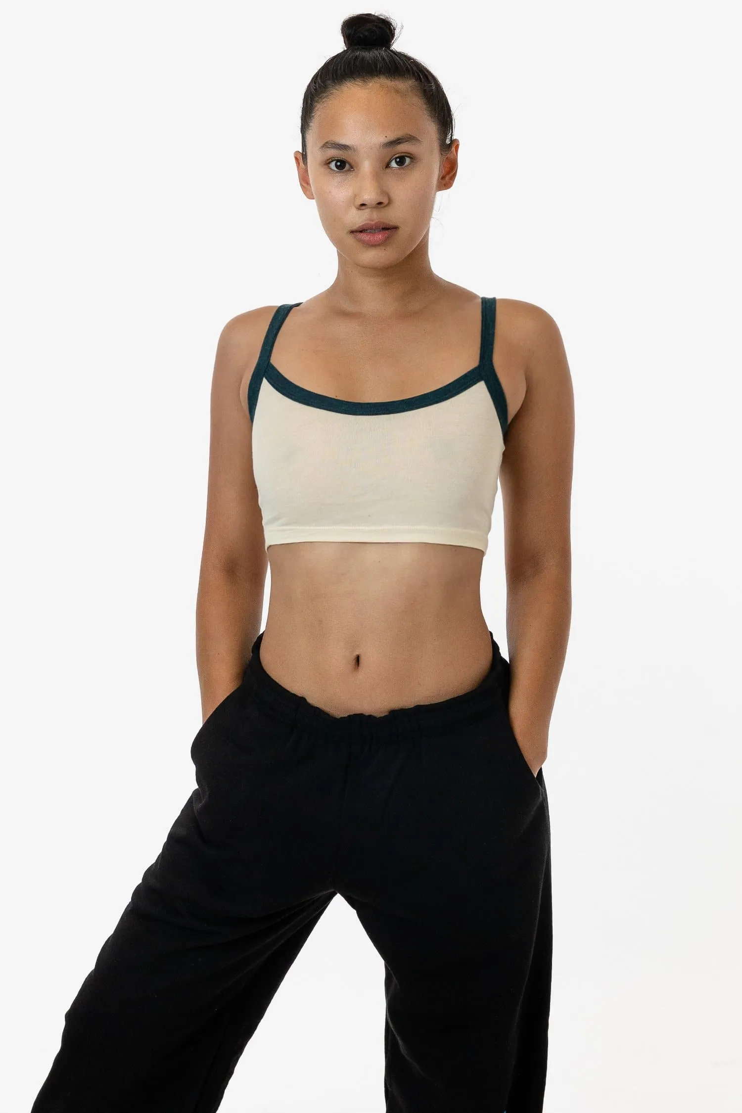 Black Friday Giveaway (2025) - FF016 - Poly Cotton Cropped Spaghetti Tank Top sold by los angeles apparel product image thumbnail 2