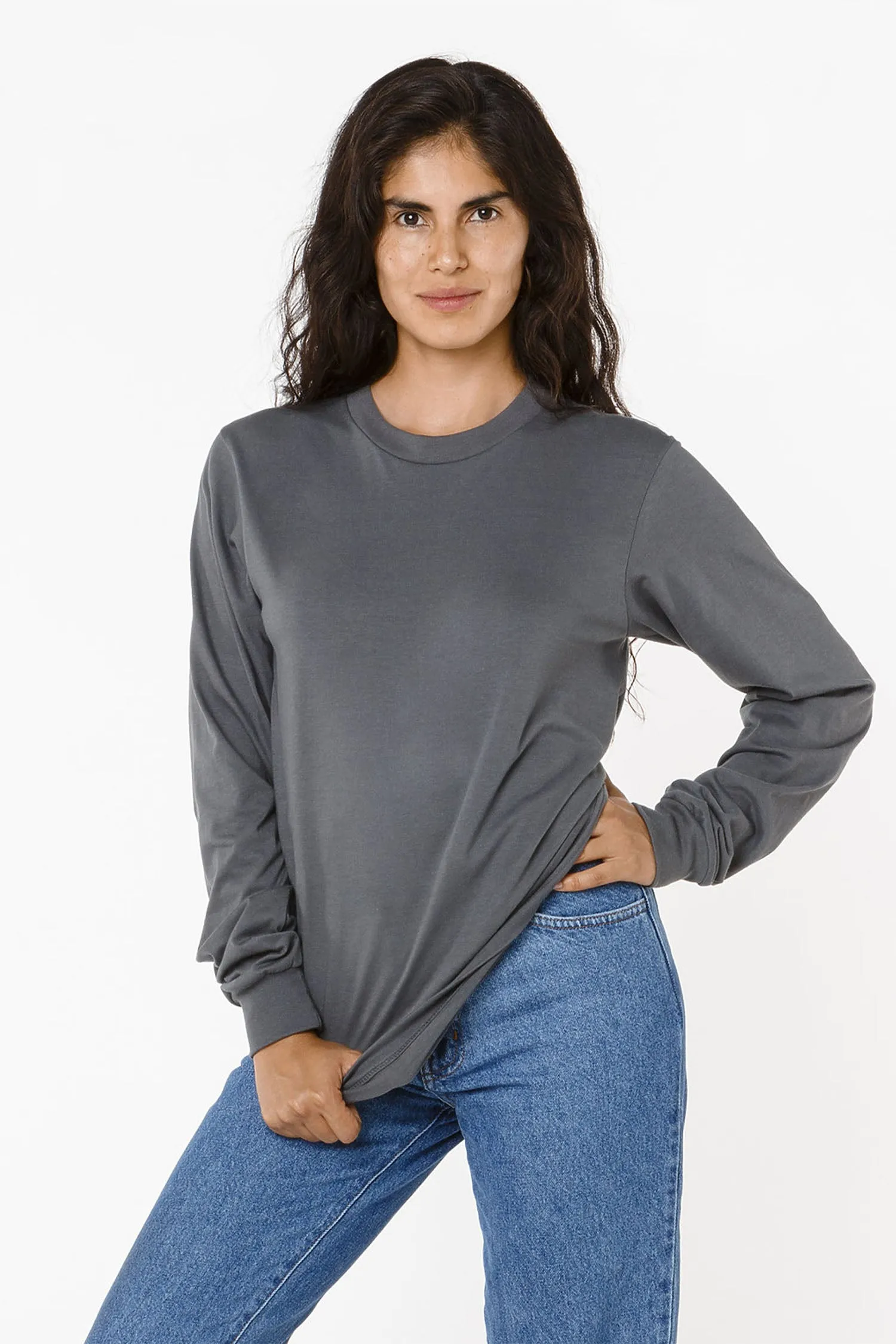 Black Friday Giveaway (2025) - 20007 - 4.3 Oz Fine Jersey L/S Crewneck sold by los angeles apparel
