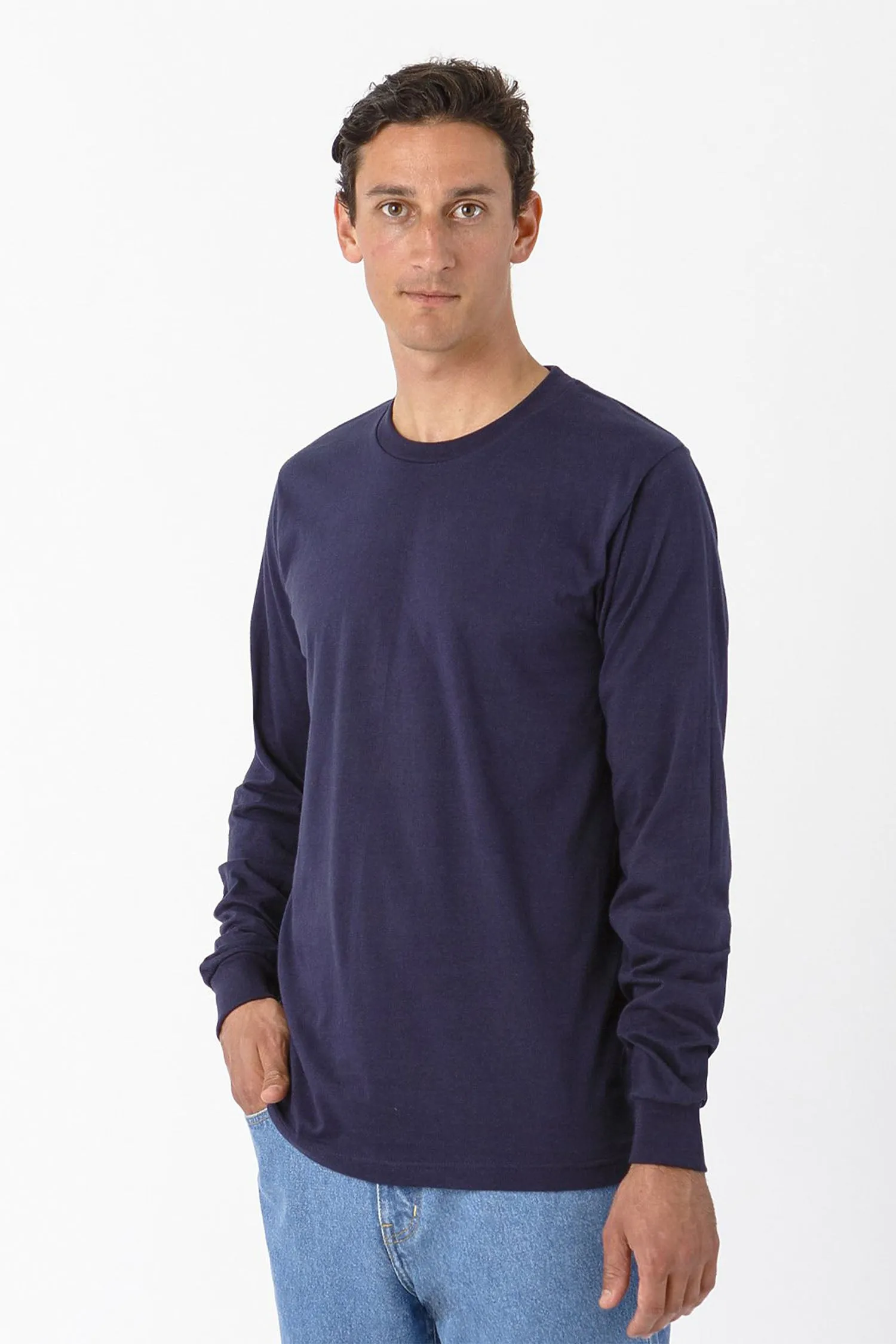 Black Friday Giveaway (2025) - 20007 - 4.3 Oz Fine Jersey L/S Crewneck sold by los angeles apparel product image thumbnail 3