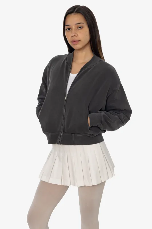 ALP375GD - Alpine Fleece Zip Up Cropped Bomber sold by los angeles apparel