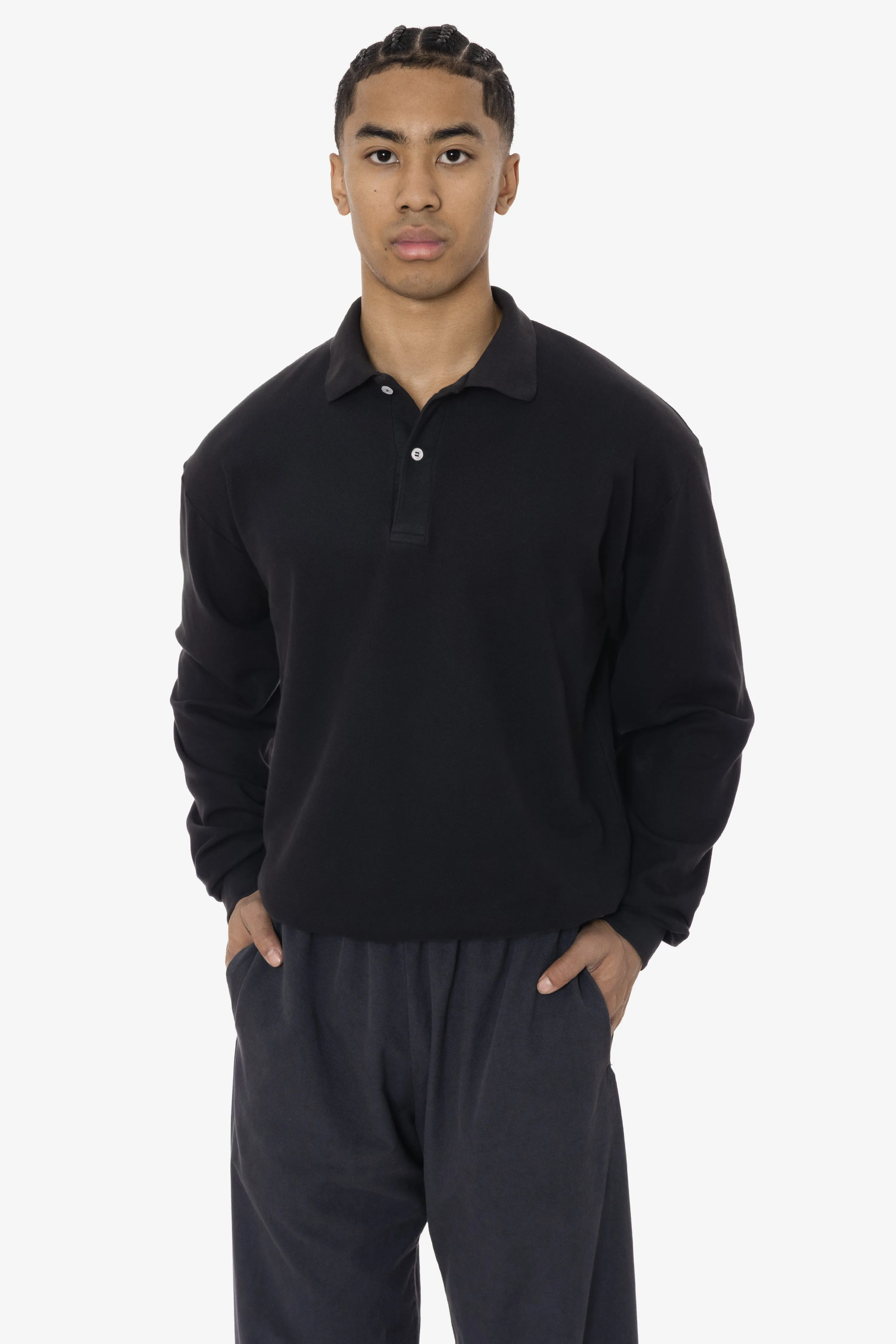 PQ24417GD - Long Sleeve Pique Polo sold by los angeles apparel product image thumbnail 2