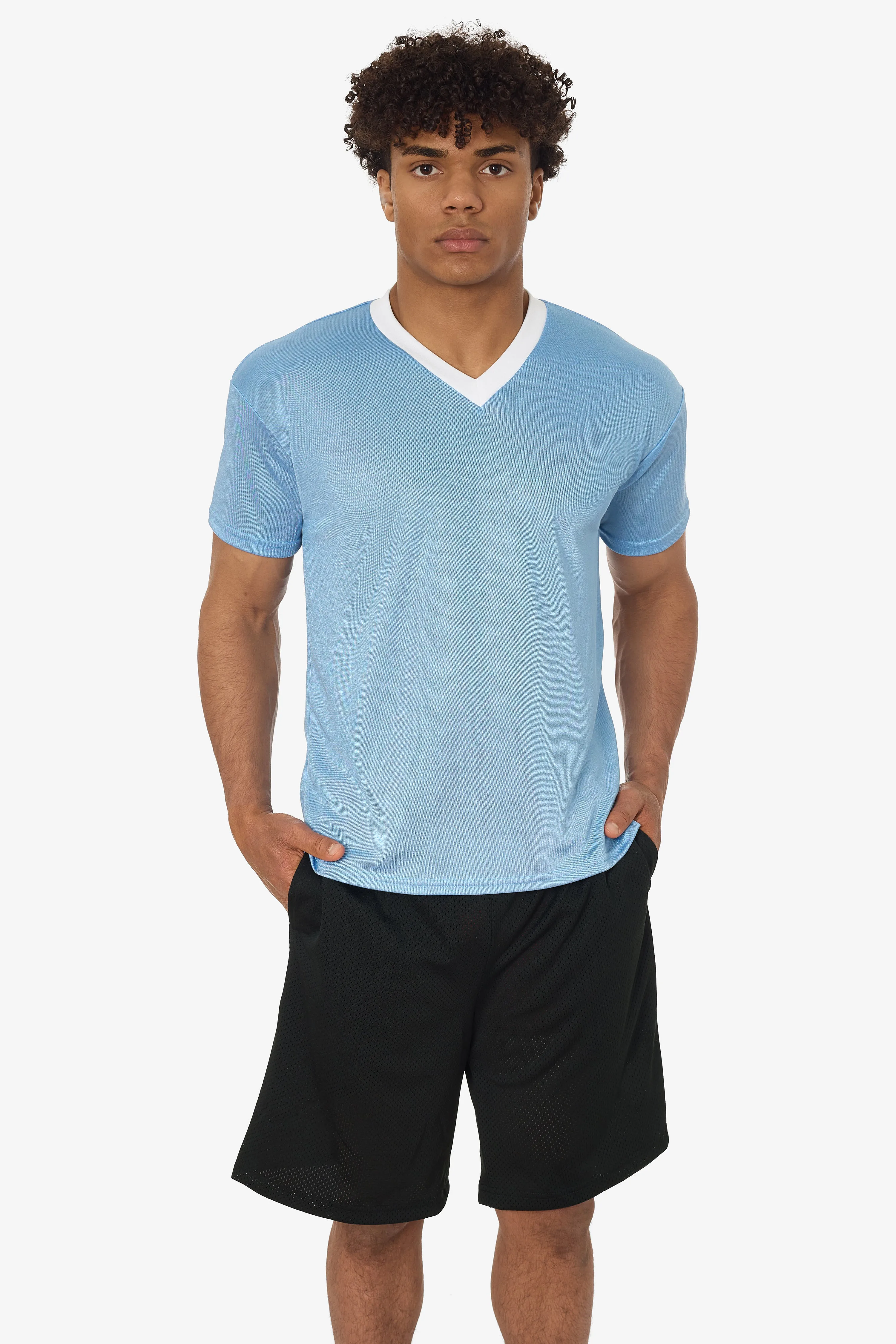 PPQ56 - Boxy Fit V-Neck SS Tee with Cuff sold by los angeles apparel
