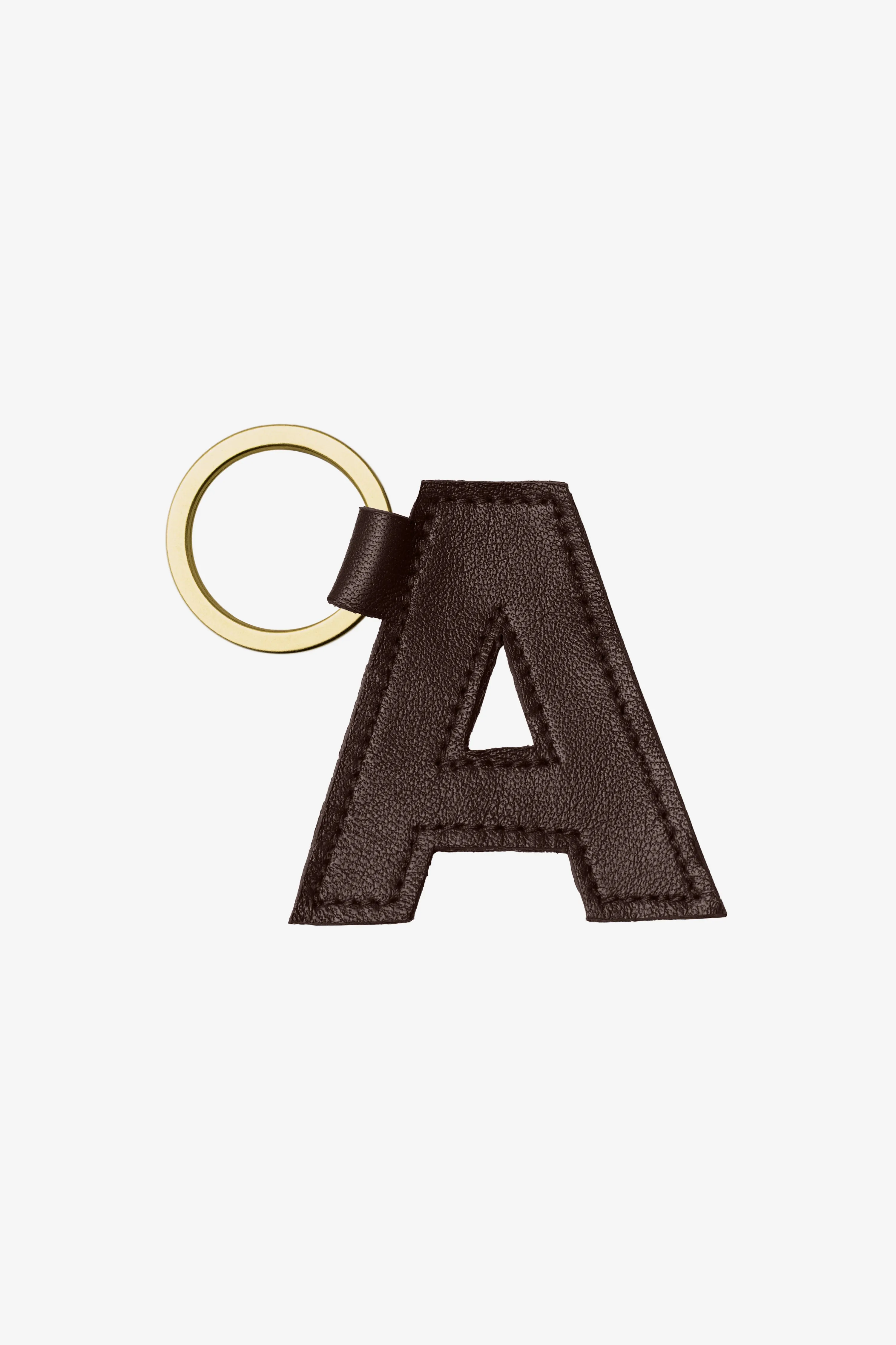 RLH520 - Leather Alphabet Keychain sold by los angeles apparel