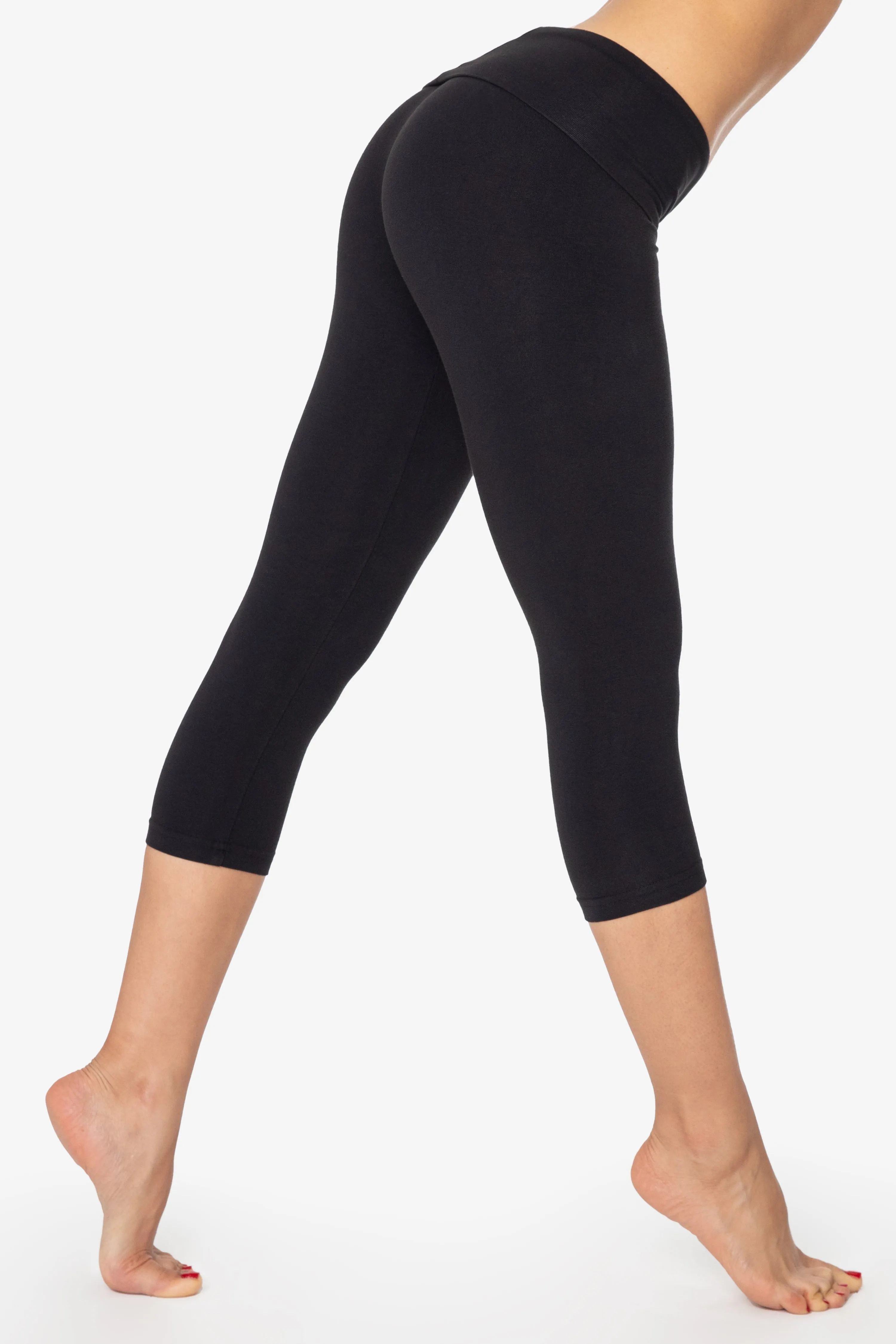 8346GD - Garment Dye Cotton Spandex Cropped Yoga Legging sold by los angeles apparel product image thumbnail 3