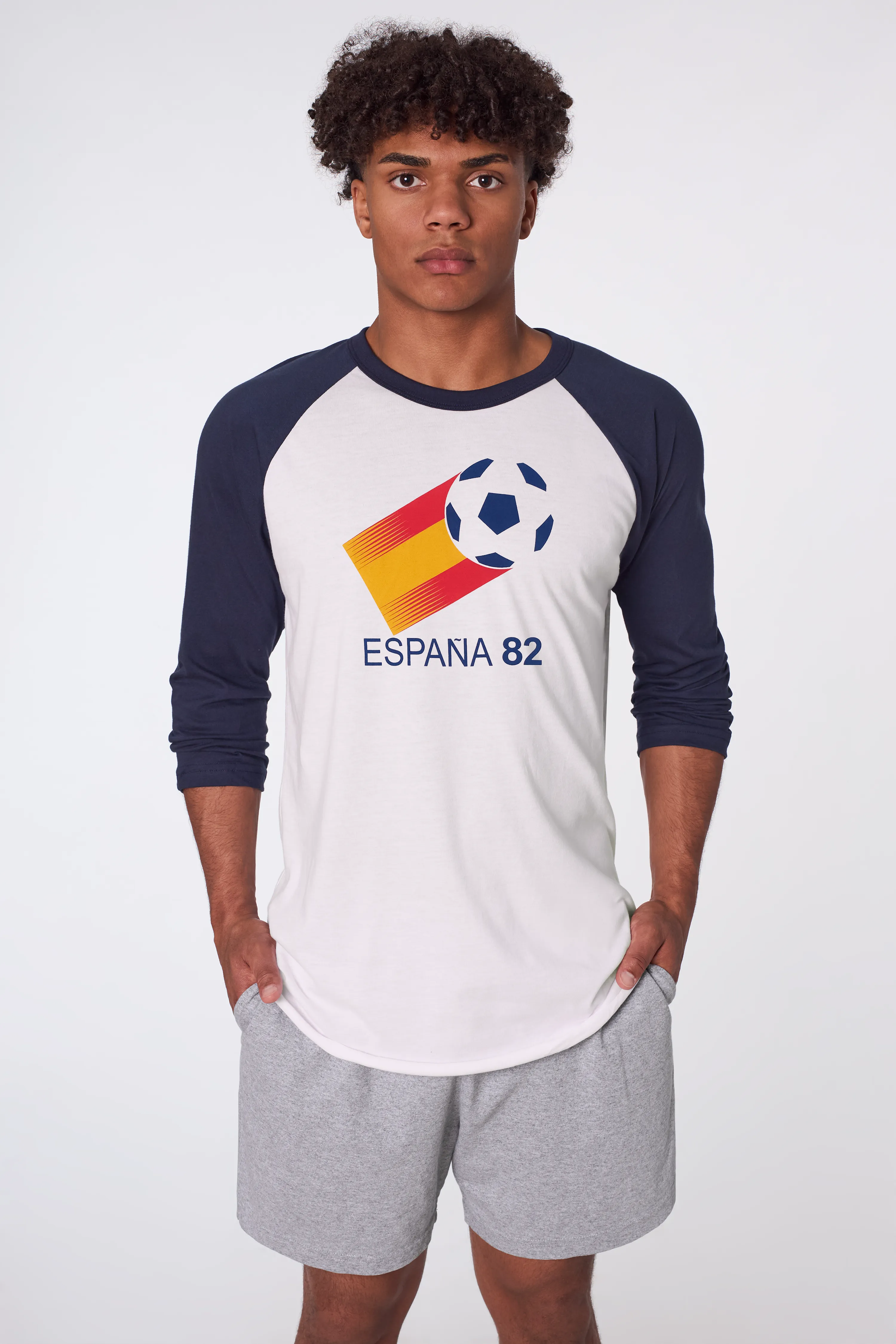 White/Navy ESPAÑA ‘82 Raglan sold by los angeles apparel