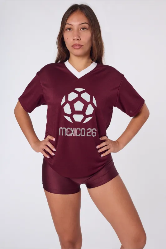 Mexico 2026 World Cup Los Angeles Host City V-Neck Soccer Jersey made by los angeles apparel