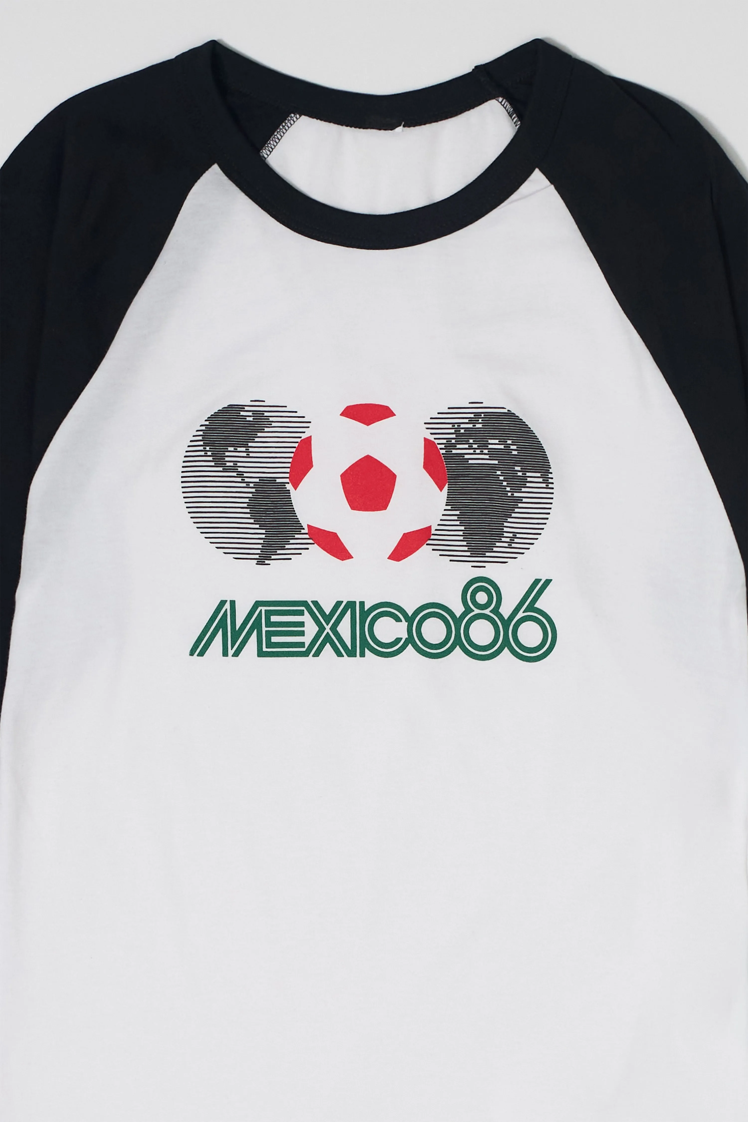 Mexico 86 Raglan White/Black sold by los angeles apparel product image thumbnail 3
