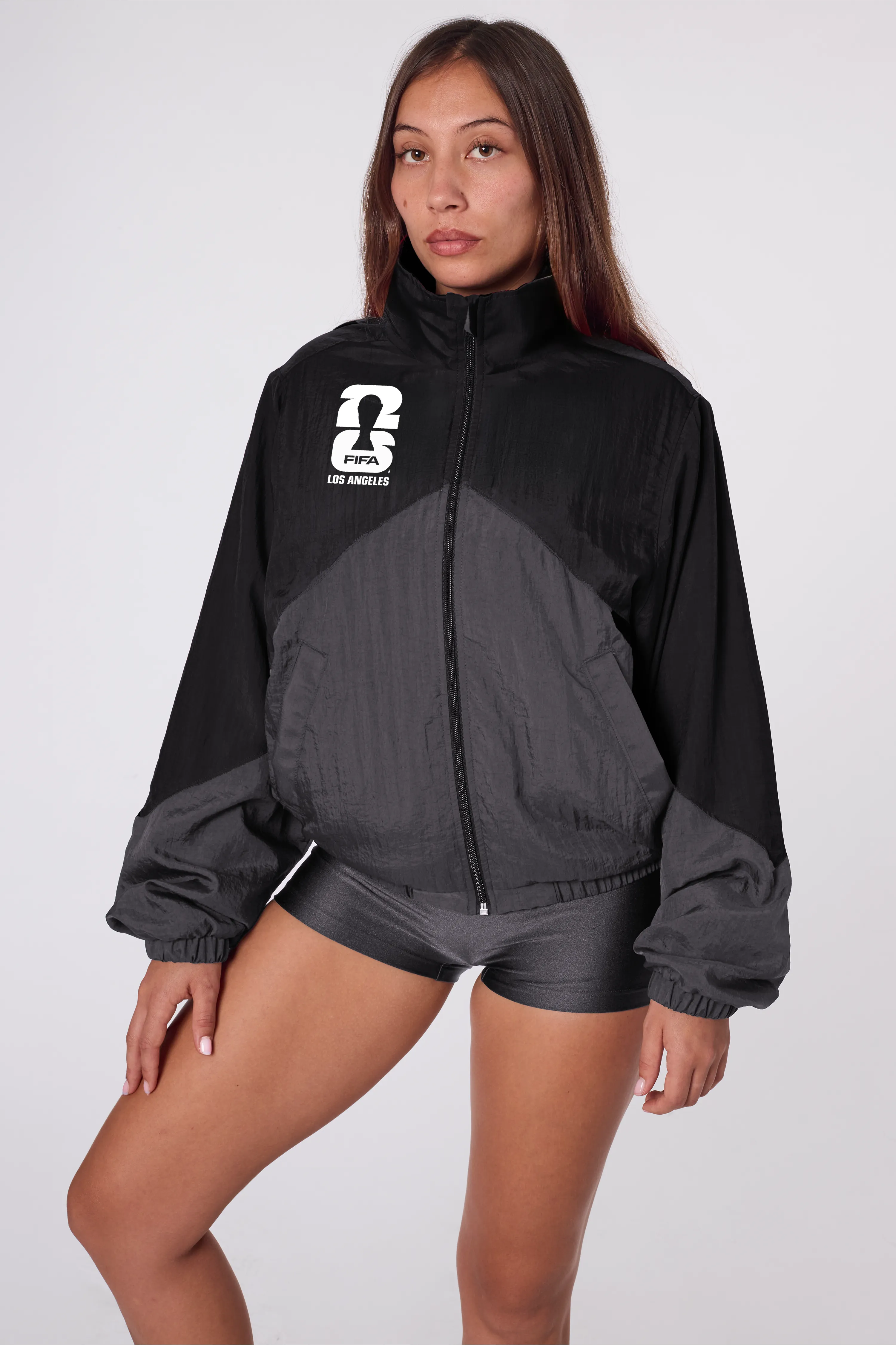FIFA Zip-Up Windbreaker Black/Grey sold by los angeles apparel