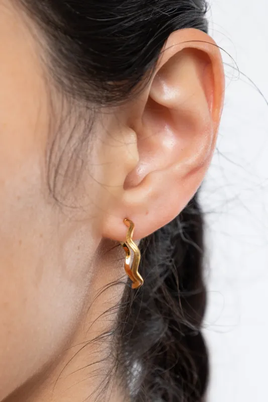 JWLWEH - Wavy Enameled Hoop Earrings sold by los angeles apparel