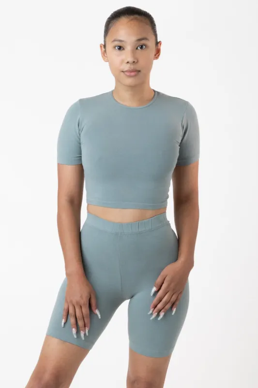 83078GD - Garment Dye Short Sleeve Crop Top sold by los angeles apparel