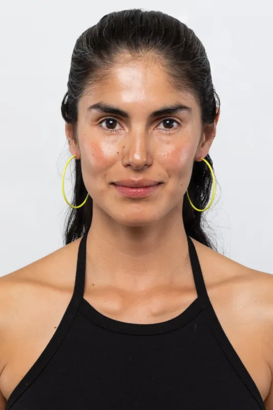 JWLNHE - Neon Yellow Hoop Earrings sold by los angeles apparel