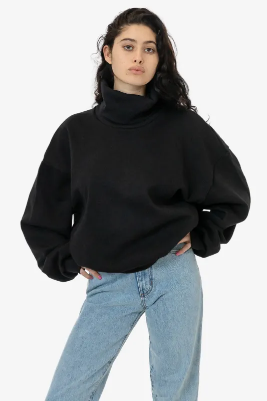HF-313 - Heavy Fleece Oversized Turtleneck Sweater with Contrast Rib sold by los angeles apparel
