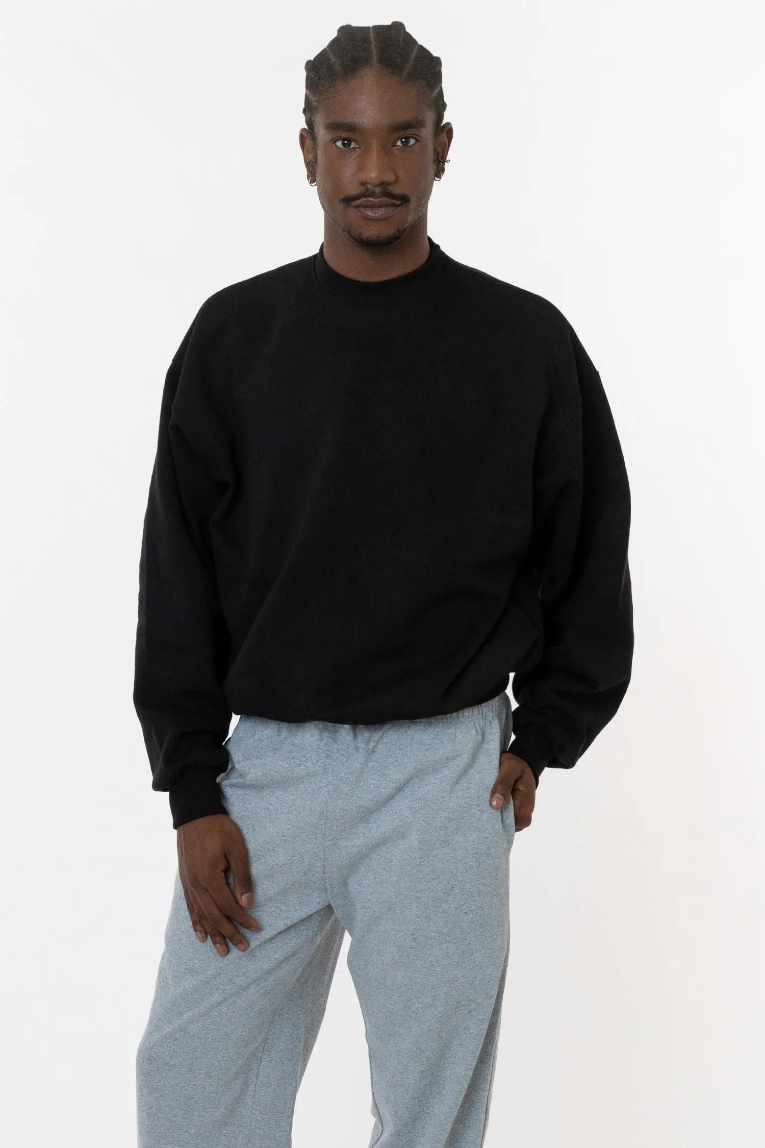 MWF1047 - 10 oz. Mid-weight Poly Cotton Fleece Wide Crewneck sold by los angeles apparel product image thumbnail 3