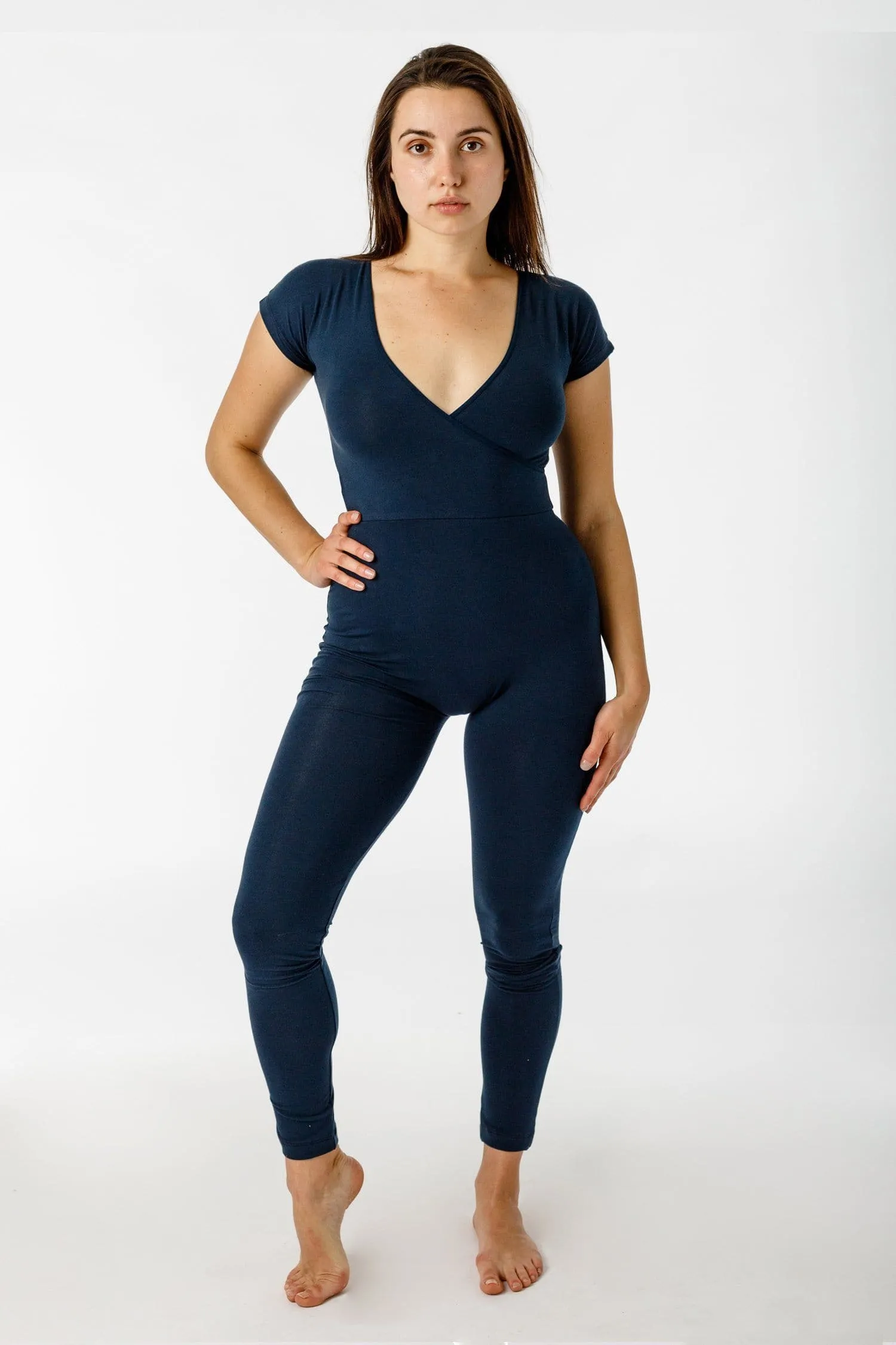 B125C - Cap Sleeve Crossfront Unitard sold by los angeles apparel product image thumbnail 4