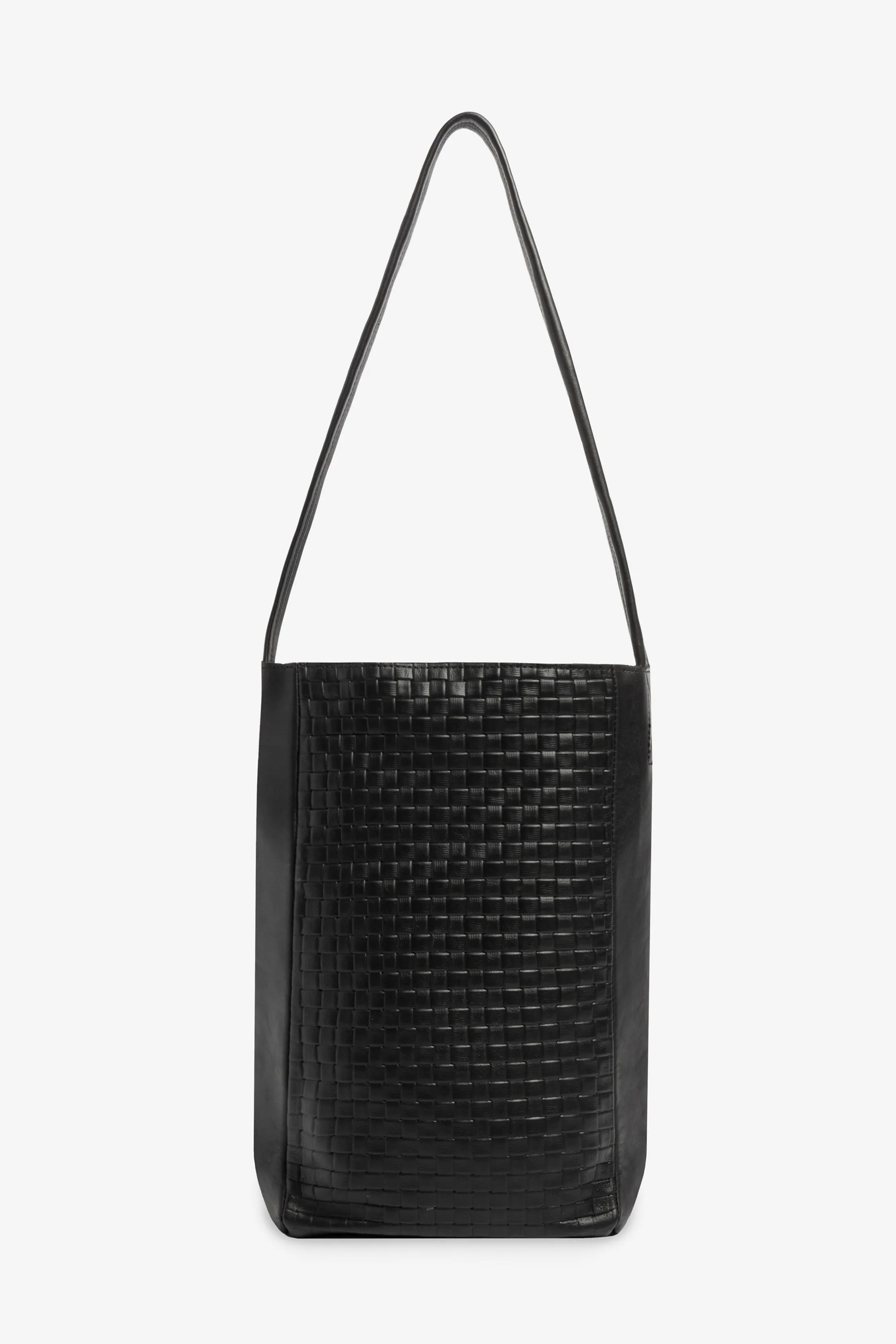 RLH3482 - Woven Leather Slim Tote sold by los angeles apparel