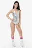 RLA312 - Lamé Halter Bodysuit sold by los angeles apparel