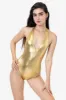 RLA312 - Lamé Halter Bodysuit sold by los angeles apparel