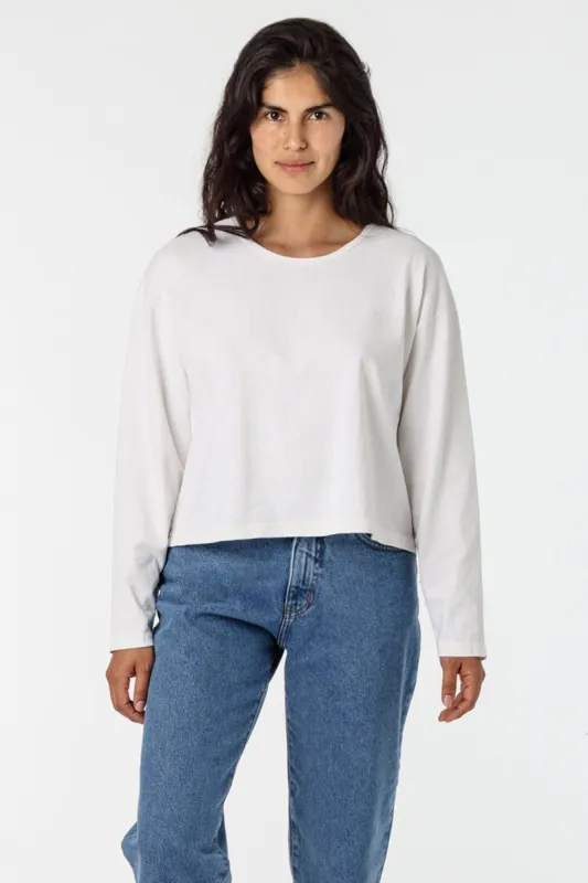 1839GD - Long Sleeve Garment Dye Cropped T-Shirt sold by los angeles apparel