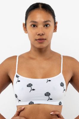 8370P - Printed Spaghetti Crop Top made by los angeles apparel