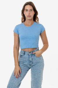 43035 - Cap Sleeve Baby Rib Crop Top sold by los angeles apparel