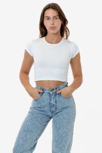 43035 - Cap Sleeve Baby Rib Crop Top sold by los angeles apparel