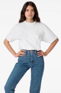 2017MN Unisex - 6.0oz Mock Crew Neck Heavy Combed Cotton T-Shirt sold by los angeles apparel