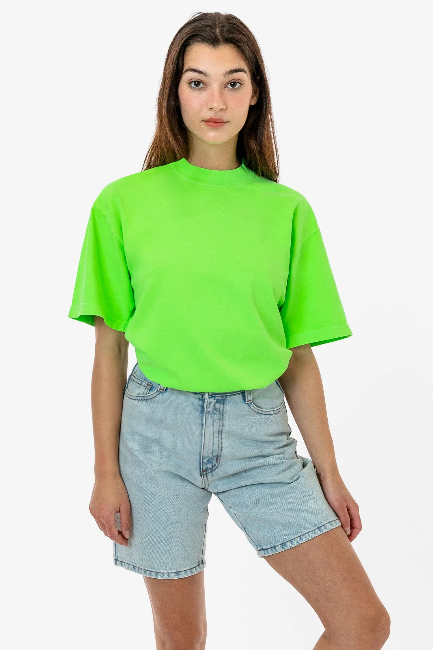 The 1801 - 6.5oz Garment Dye Crew Neck T-Shirt (Neon) sold by los angeles apparel product image thumbnail 4