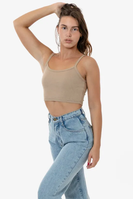43016 - Baby Rib Spaghetti Crop Tank sold by los angeles apparel