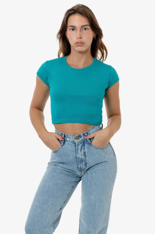 43035 - Cap Sleeve Baby Rib Crop Top sold by los angeles apparel