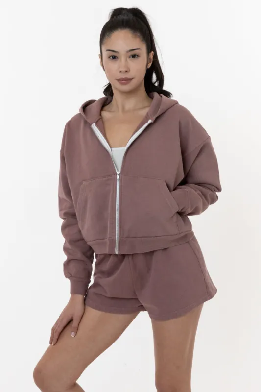 HF16GD - Garment Dye 14oz. Cropped Heavy Fleece Zip Up Hooded Sweatshirt sold by los angeles apparel