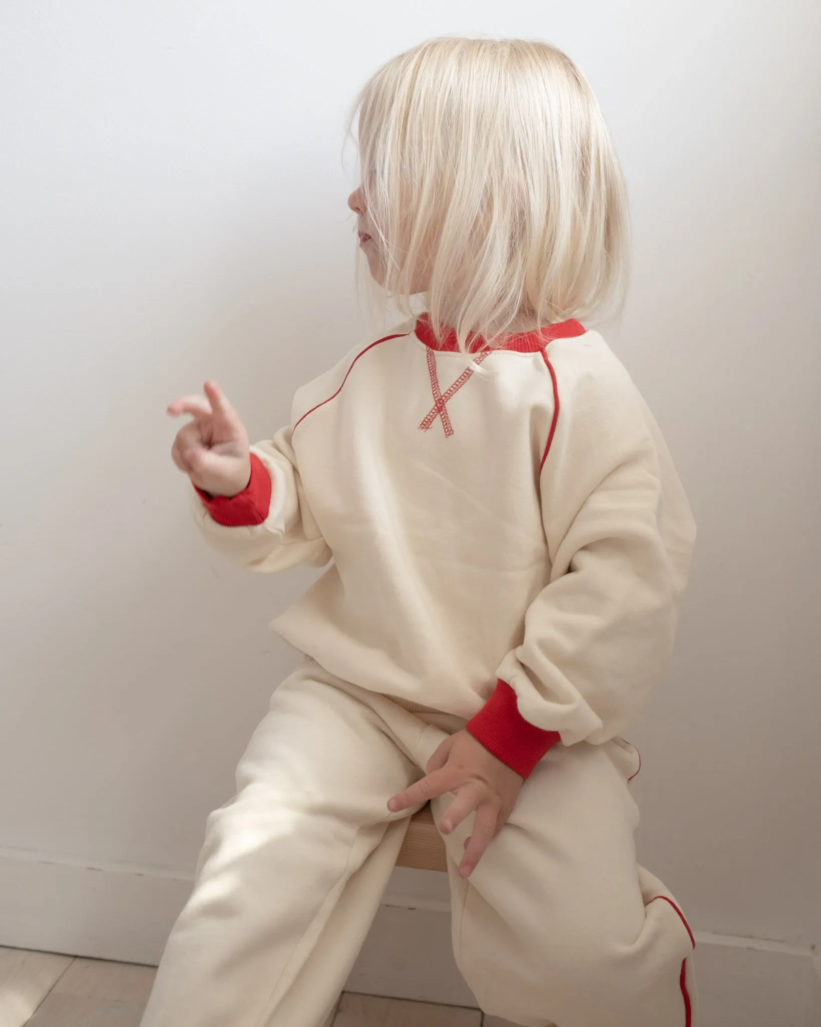 tiny red stripe joggers sold by Kindly product image thumbnail 5