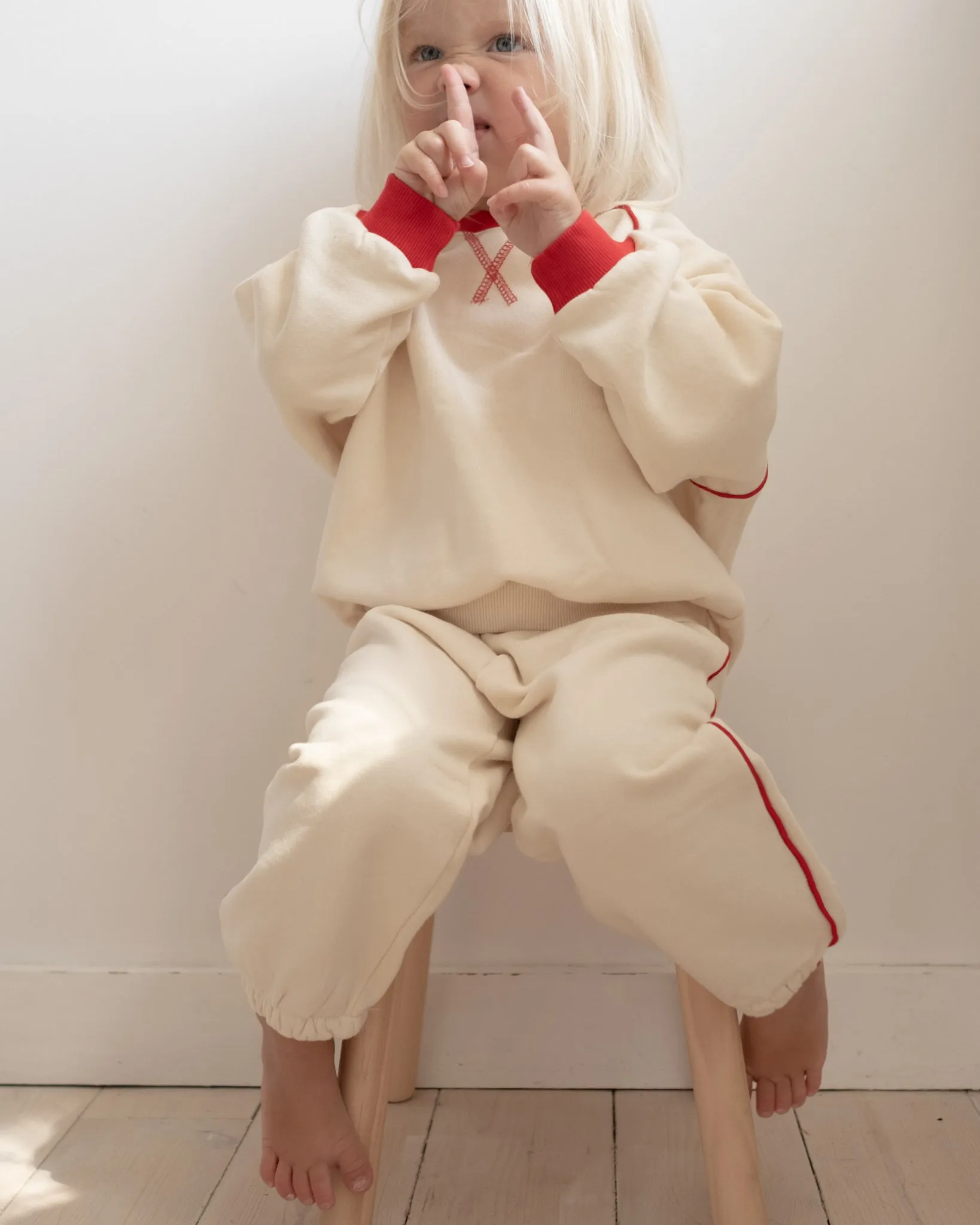 tiny red stripe joggers sold by Kindly product image thumbnail 3