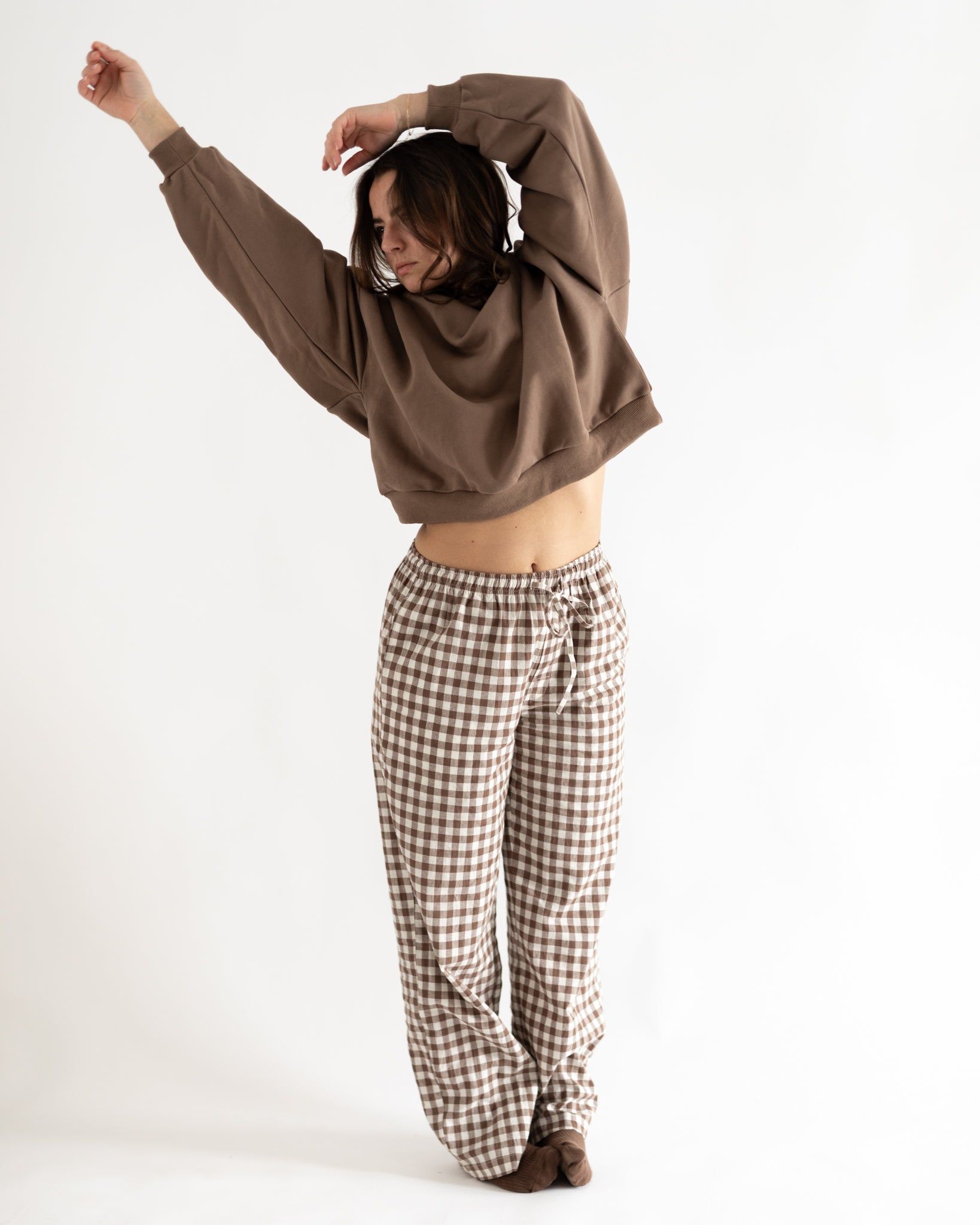 woman's plum butter pants sold by Kindly