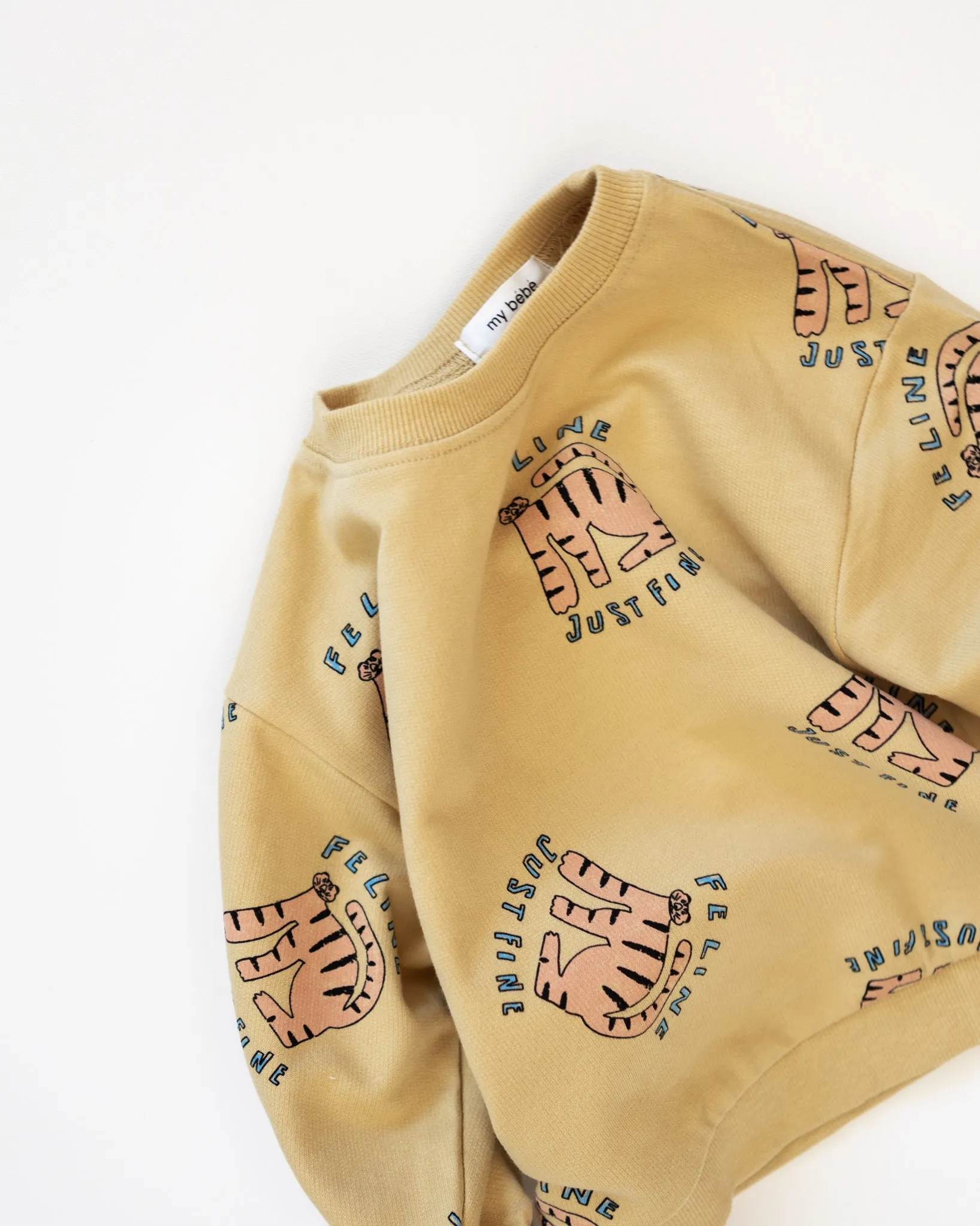 feline just fine crewneck sold by Kindly product image thumbnail 3