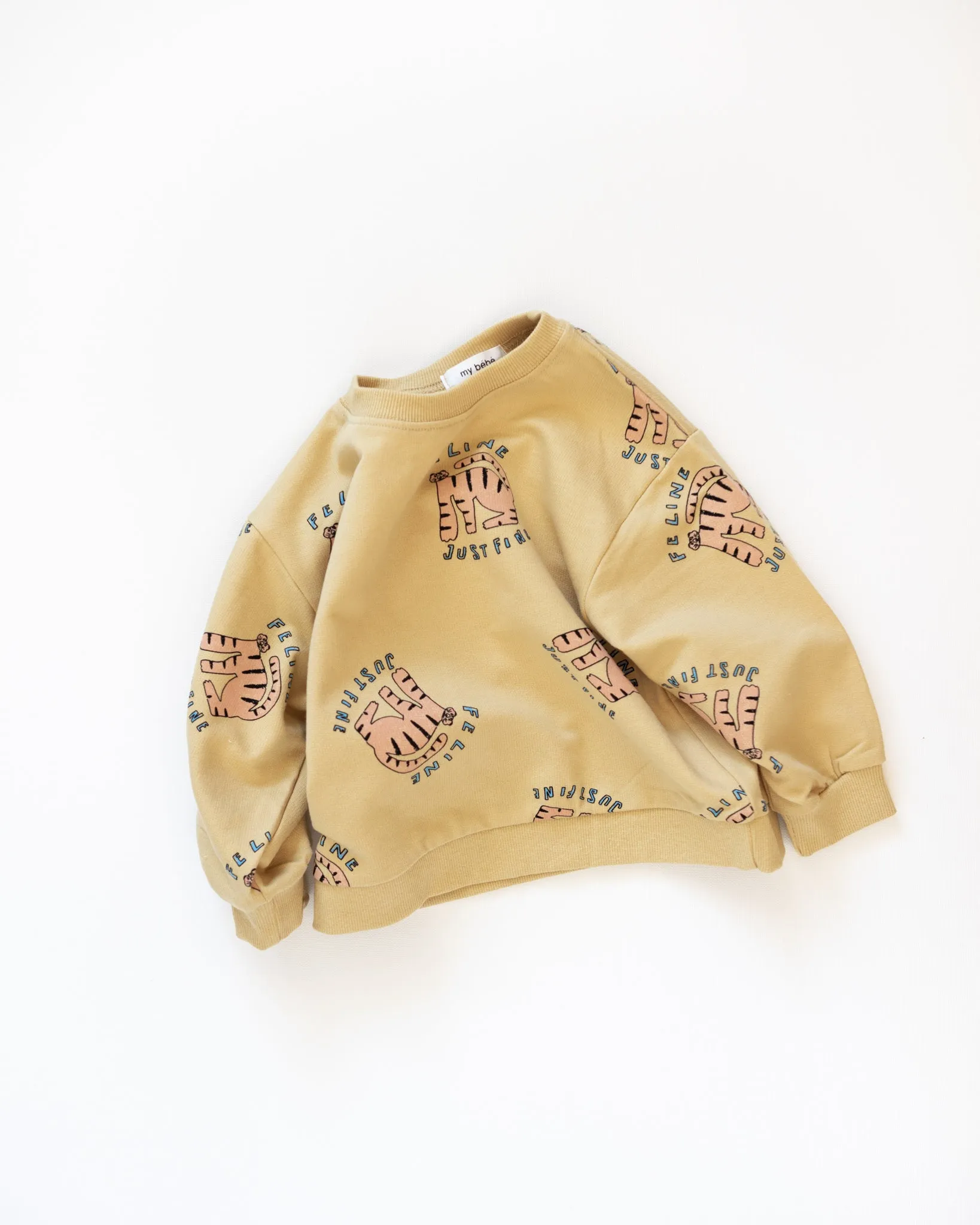 feline just fine crewneck sold by Kindly product image thumbnail 2