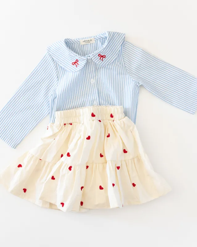 heart embroidery skirt sold by Kindly