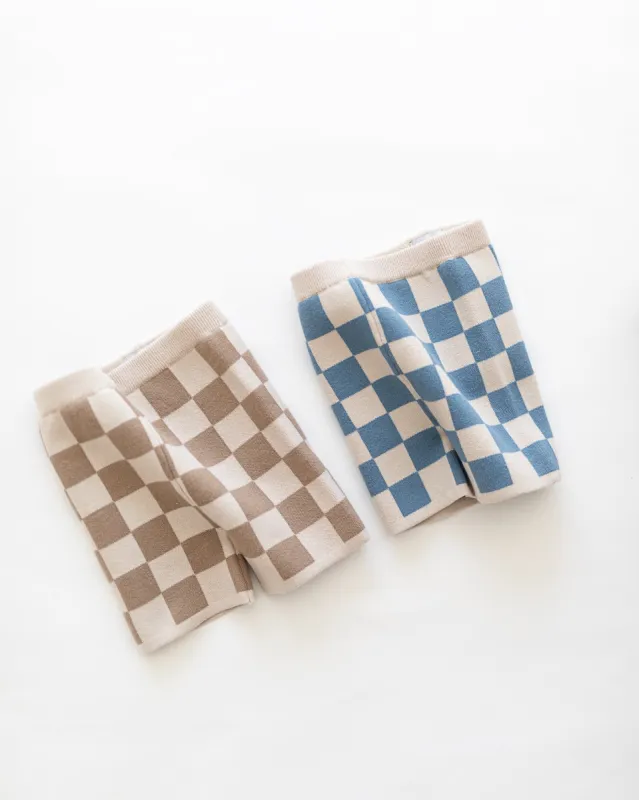 checker knit bike shorts sold by Kindly