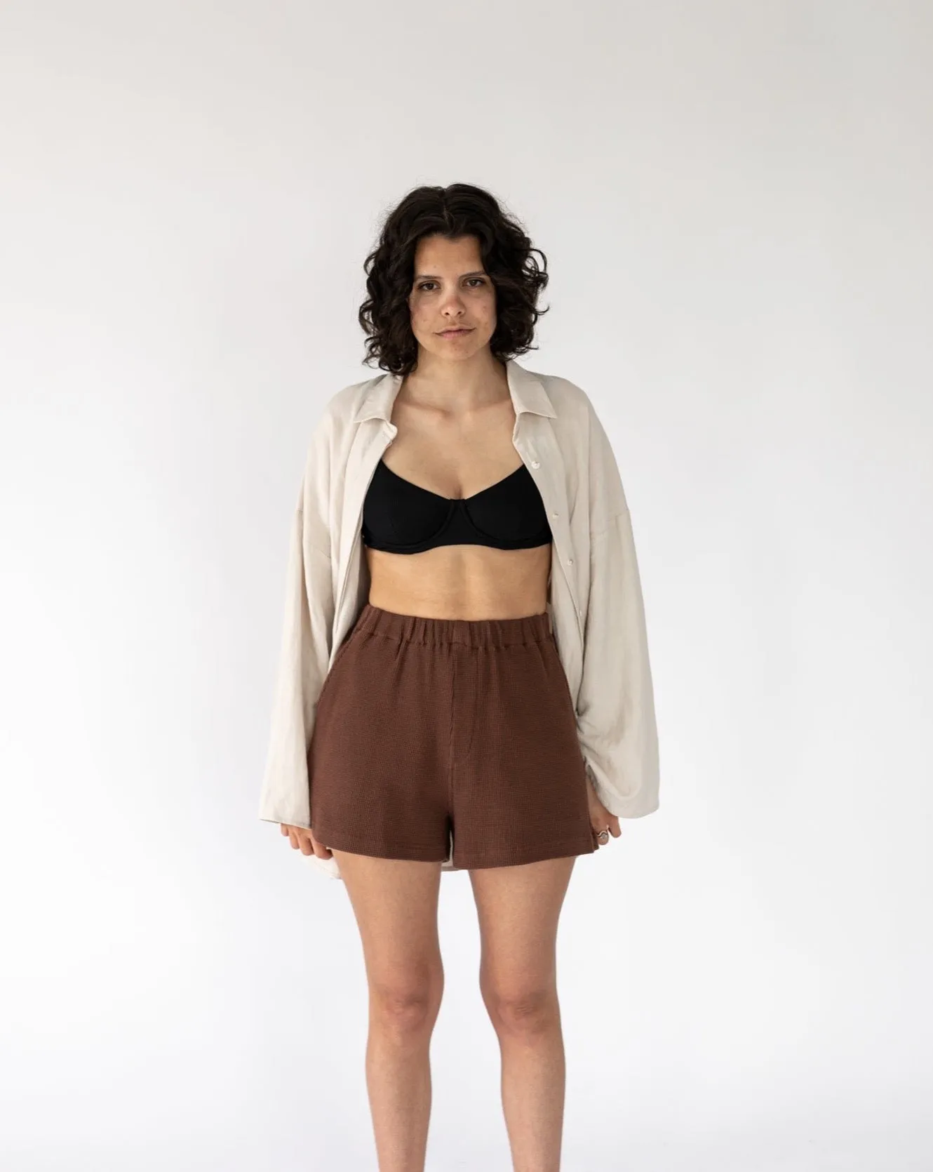 cotton waffle shorts sold by Kindly product image thumbnail 2