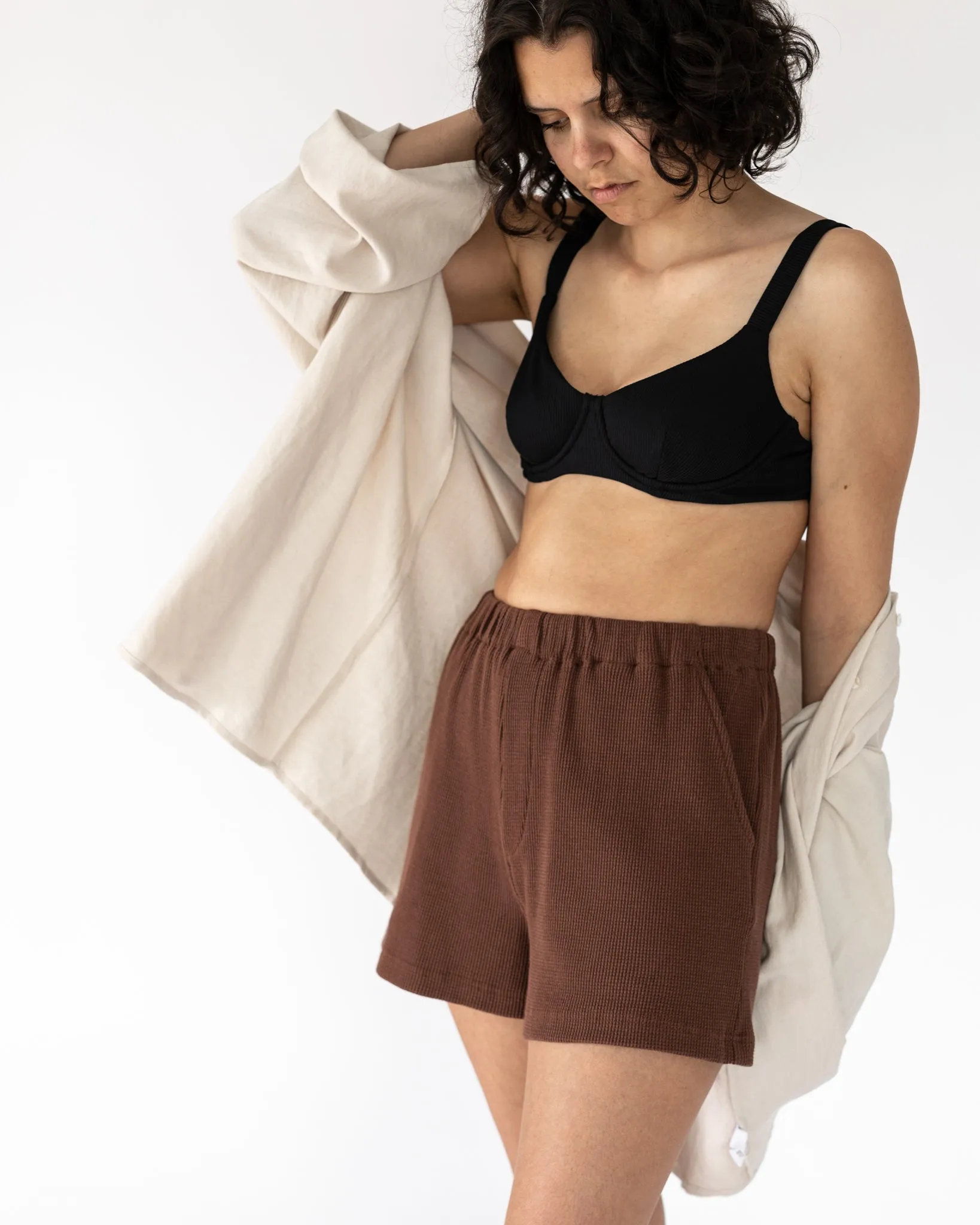 cotton waffle shorts sold by Kindly