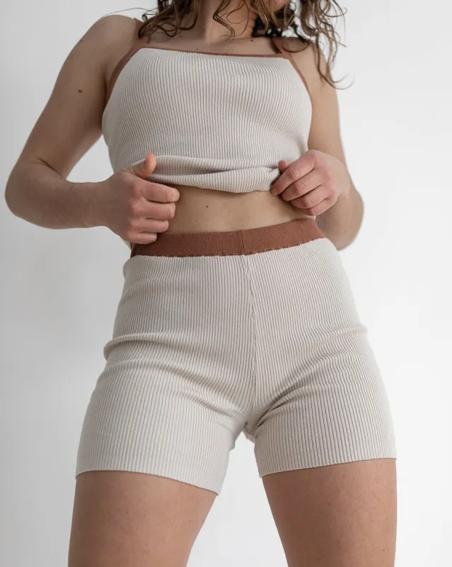 ribbed knit shorts sold by Kindly